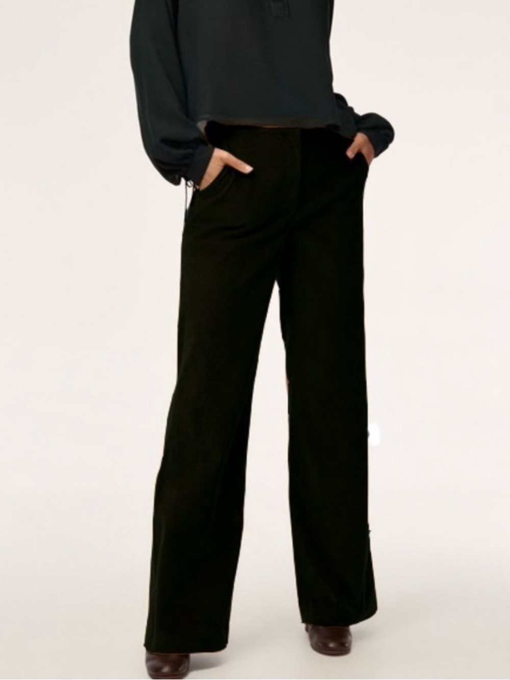 NEW Babaton Cole Corduroy Wide Leg Trouser Pant Boho Cotton NWT